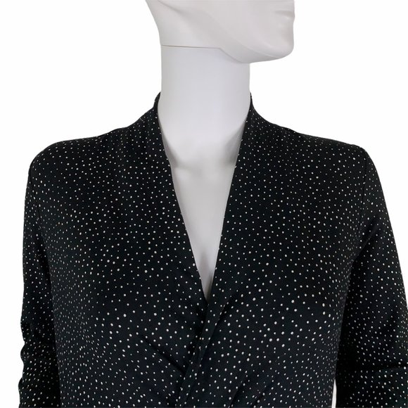 J. Jill PolkaDot Dress Black White Dress Wrap XS - Picture 4 of 7